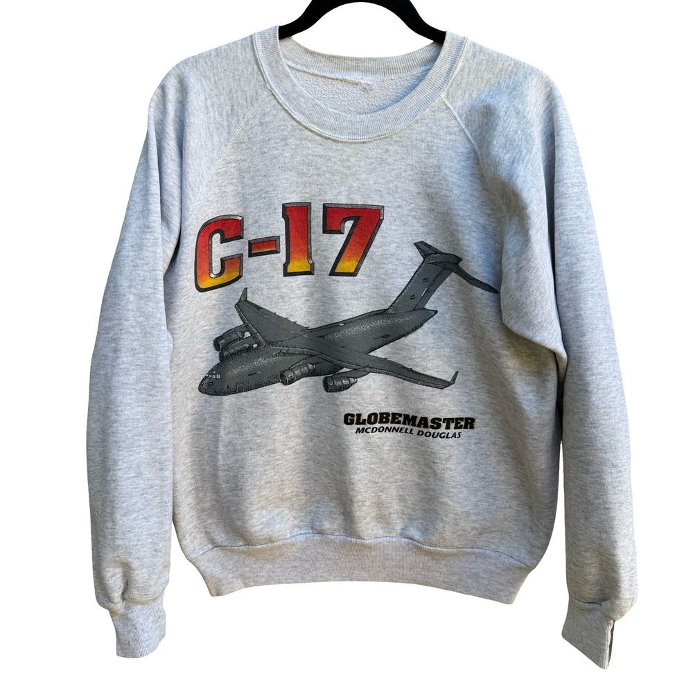 Vintage C-17 Globemaster McDonnell Douglas Aviation Military Sweatshirt Gray M